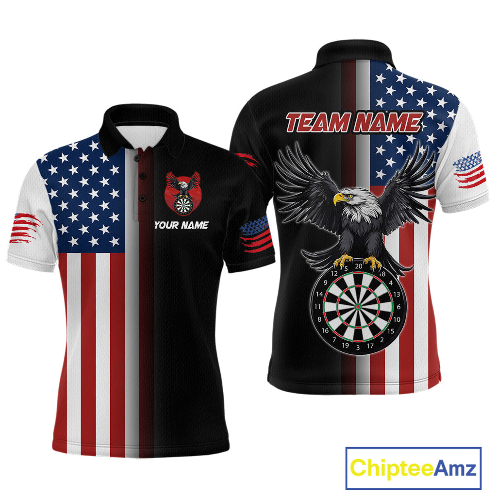 Custom American Flag Eagle Darts Shirt Darts Team Jerseys Dartboard Shirt Dart League