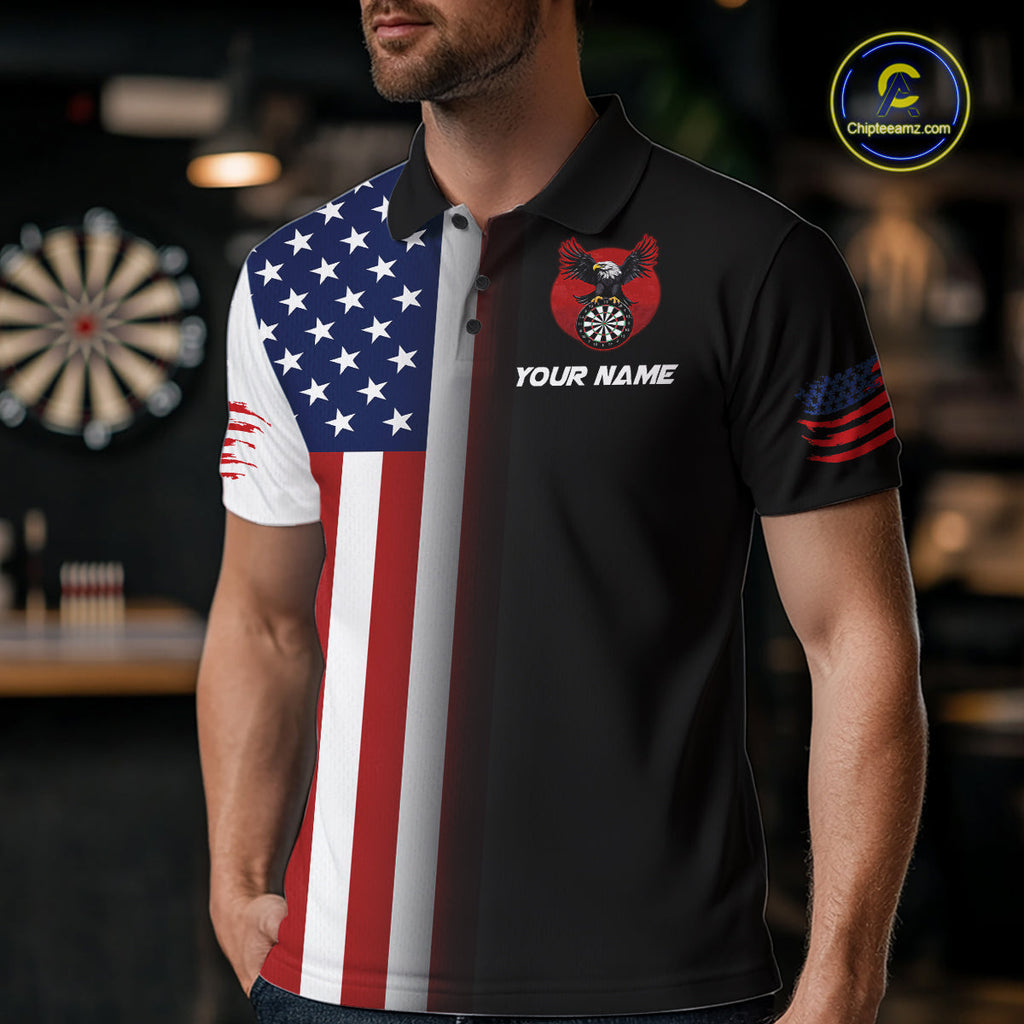 Custom American Flag Eagle Darts Shirt Darts Team Jerseys Dartboard Shirt Dart League