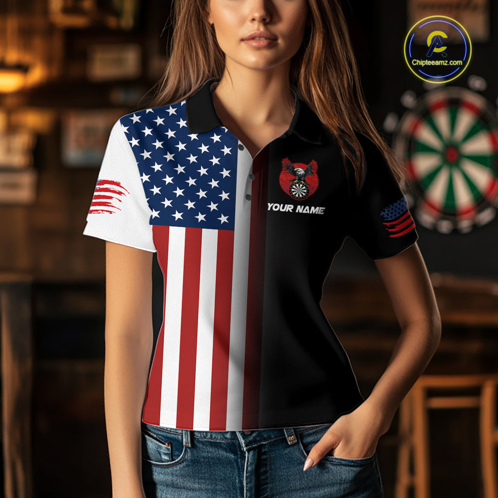 Custom American Flag Eagle Darts Shirt Darts Team Jerseys Dartboard Shirt Dart League