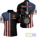 Custom American Flag Eagle Darts Shirt Darts Team Jerseys Dartboard Shirt Dart League
