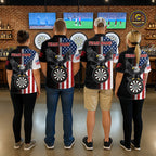 Custom American Flag Eagle Darts Shirt Darts Team Jerseys Dartboard Shirt Dart League