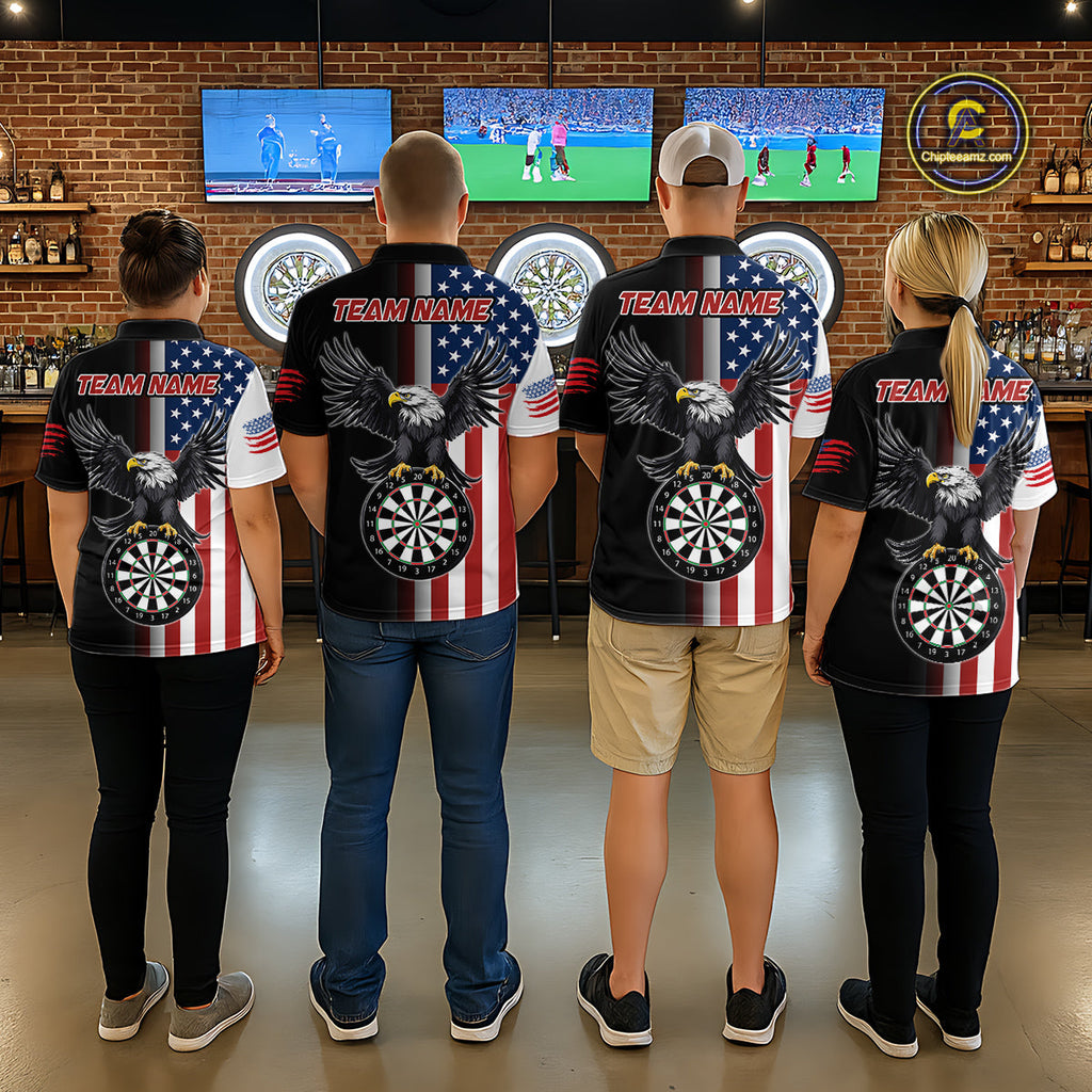 Custom American Flag Eagle Darts Shirt Darts Team Jerseys Dartboard Shirt Dart League