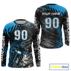 Custom Blue Motocross Jersey Dirt Bike Jersey Motorcycle Riding Shirt