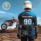 Custom Blue Motocross Jersey Dirt Bike Jersey Motorcycle Riding Shirt
