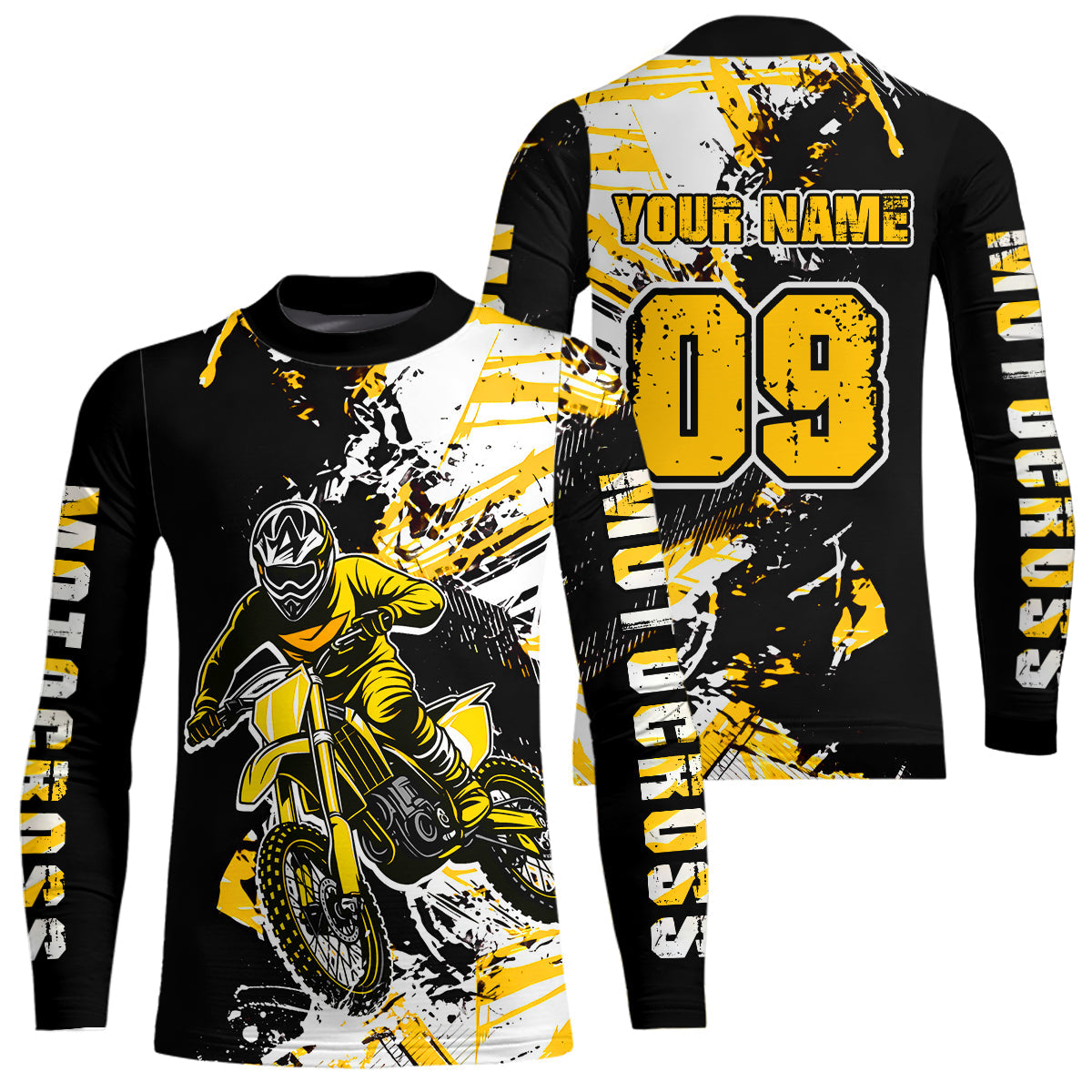 Yellow Motocross Jersey Custom Dirt Bike Shirts Motorcycle Shirt
