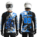 Blue Motocross Jersey Custom Dirt Bike Shirts Motorcycle Shirt