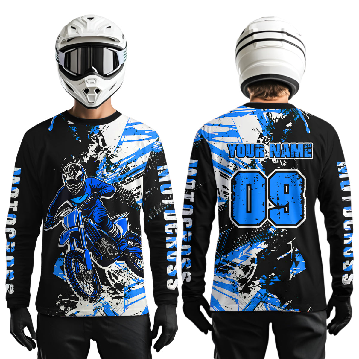 Blue Motocross Jersey Custom Dirt Bike Shirts Motorcycle Shirt