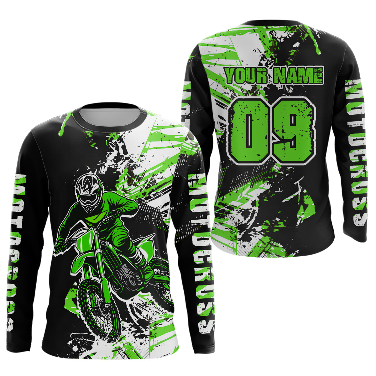 Green Motocross Jersey Custom Dirt Bike Shirts Motorcycle Shirt