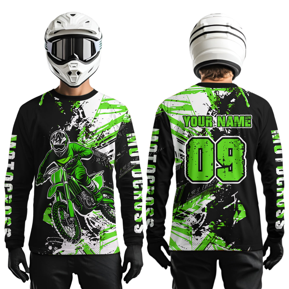 Green Motocross Jersey Custom Dirt Bike Shirts Motorcycle Shirt
