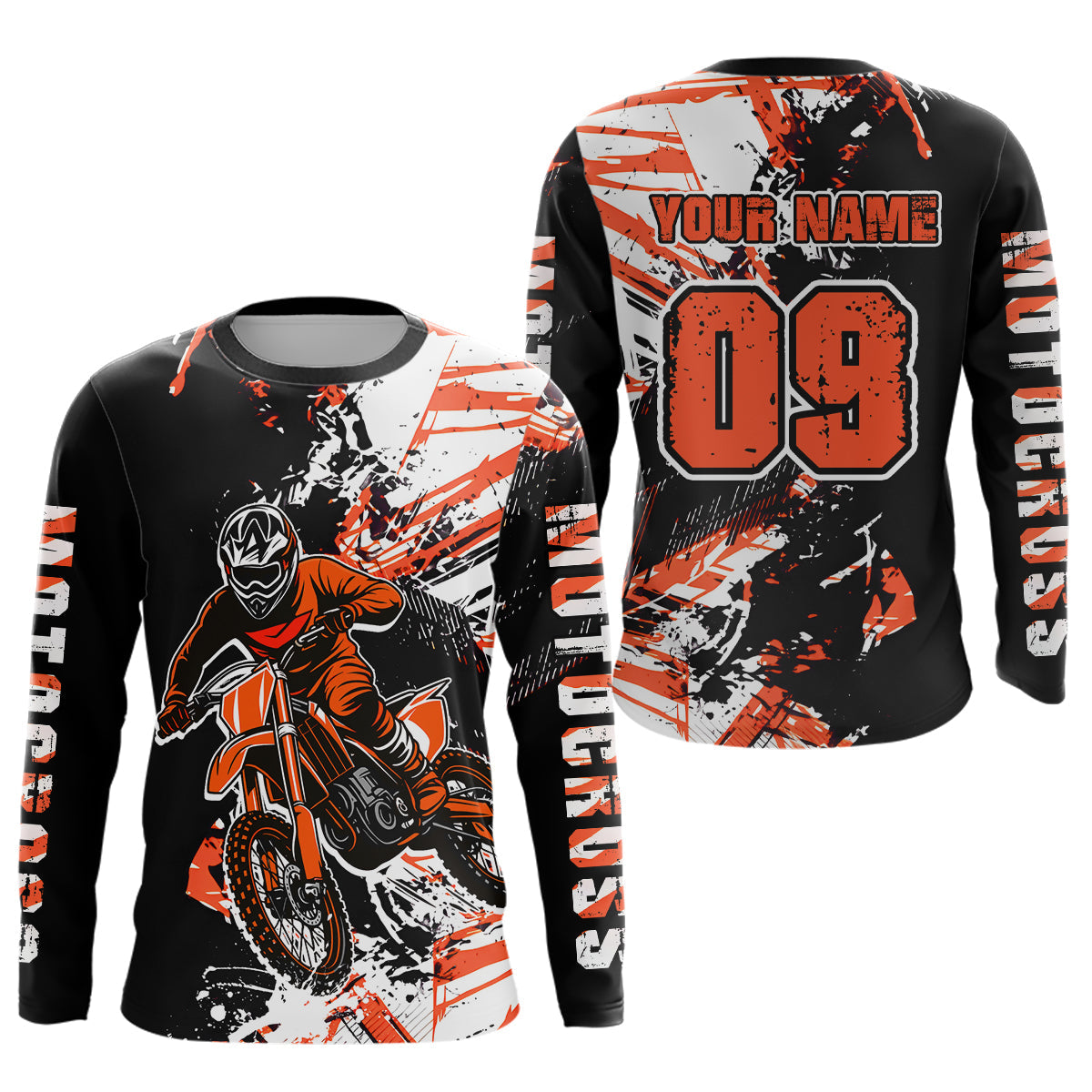 Orange Motocross Jersey Custom Dirt Bike Shirts Motorcycle Shirt