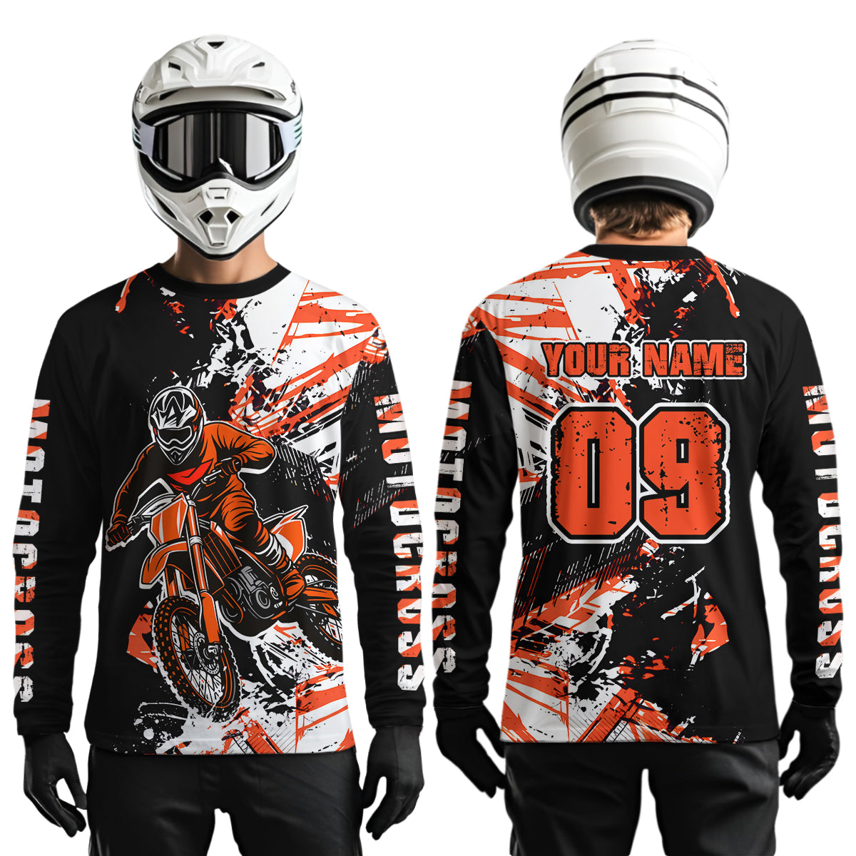 Orange Motocross Jersey Custom Dirt Bike Shirts Motorcycle Shirt