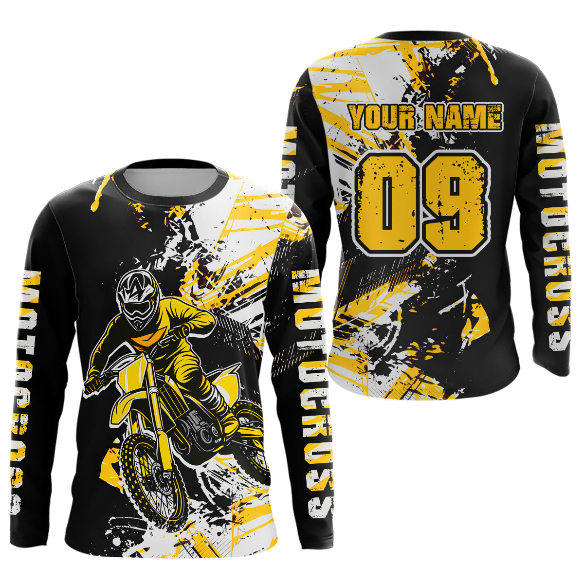 Yellow Motocross Jersey Custom Dirt Bike Shirts Motorcycle Shirt