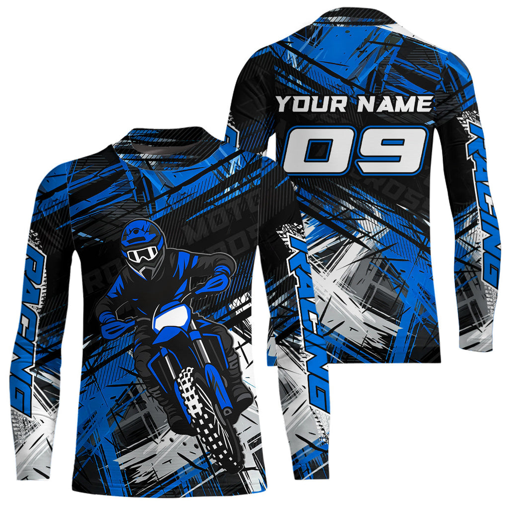 Blue Motocross Jersey Custom Dirt Bike Shirts Motorcycle Shirt