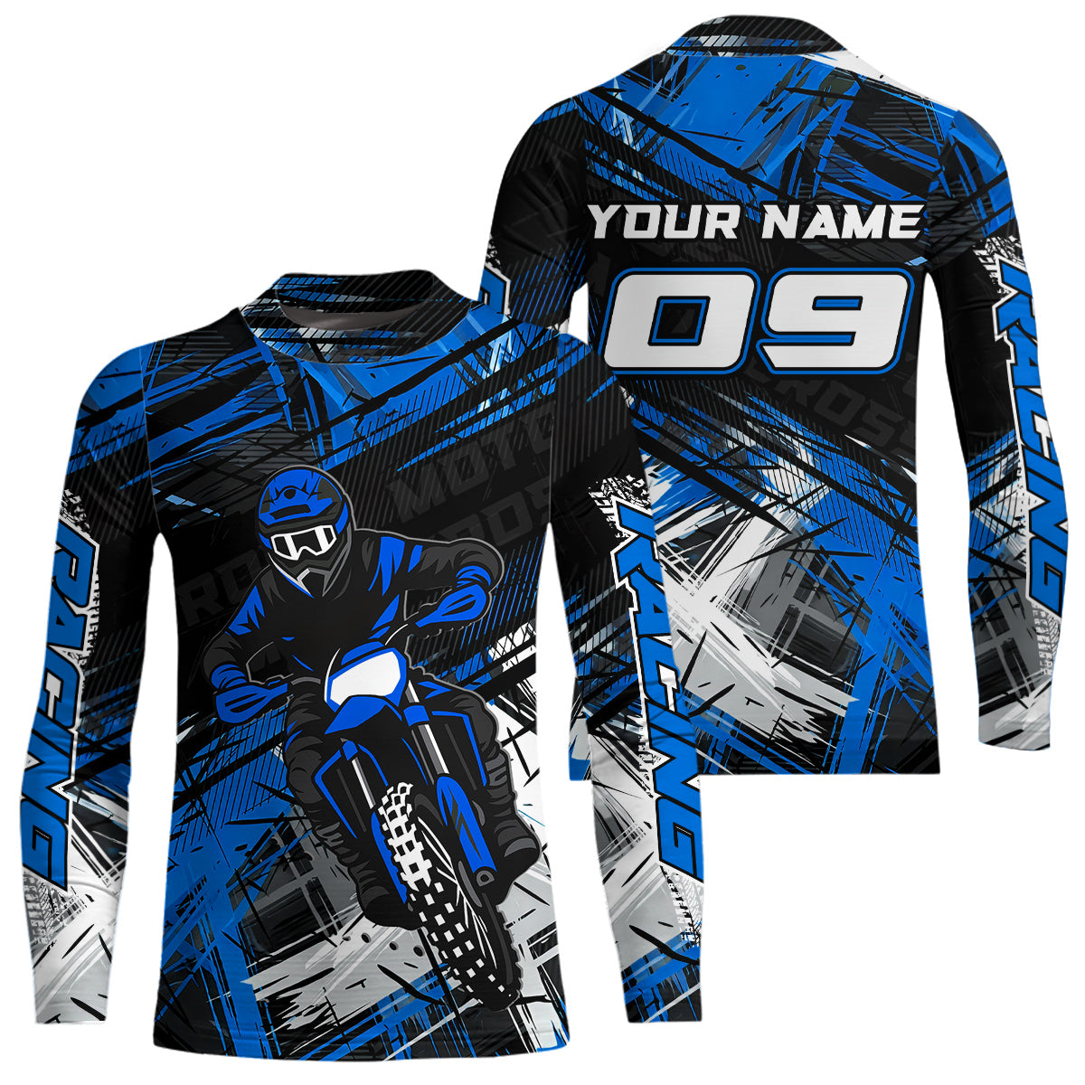 Blue Motocross Jersey Custom Dirt Bike Shirts Motorcycle Shirt