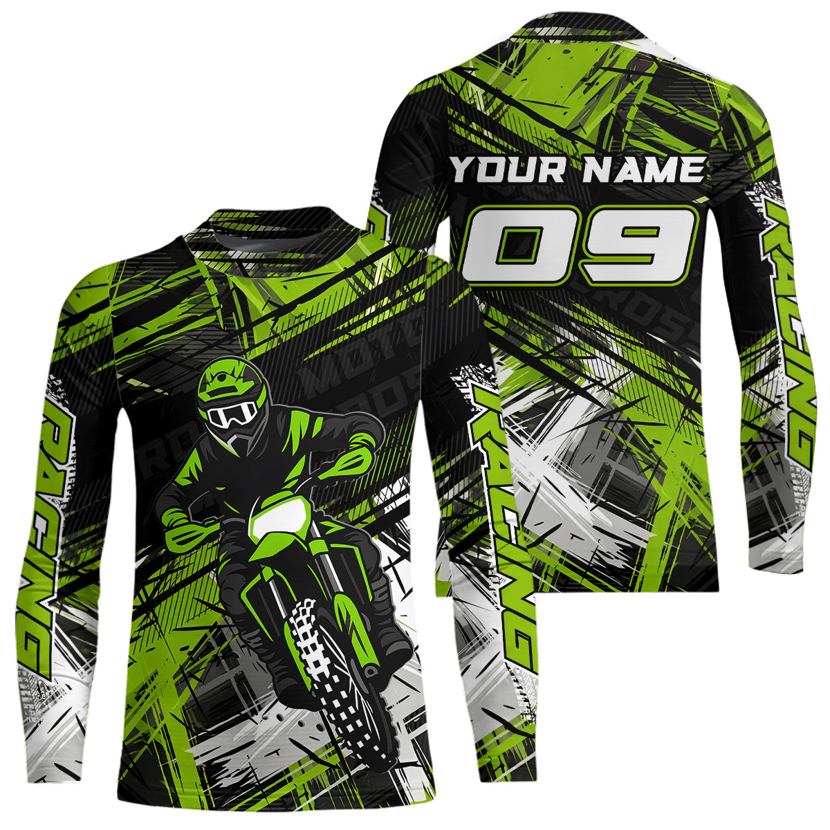 Green Motocross Jersey Custom Dirt Bike Shirts Motorcycle Shirt