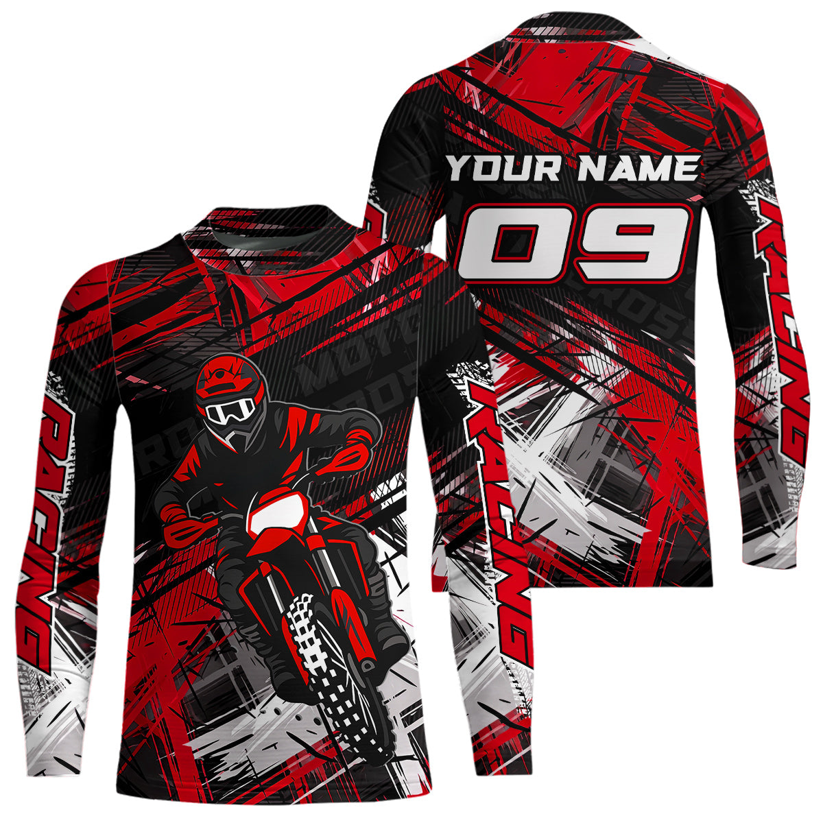 Red Motocross Jersey Custom Dirt Bike Shirts Motorcycle Shirt