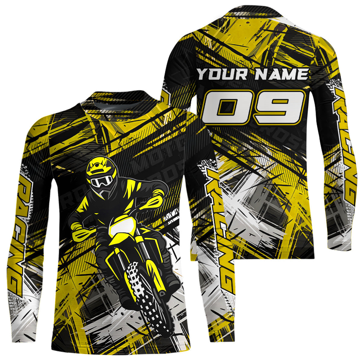 Yellow Motocross Jersey Custom Dirt Bike Shirts Motorcycle Shirt