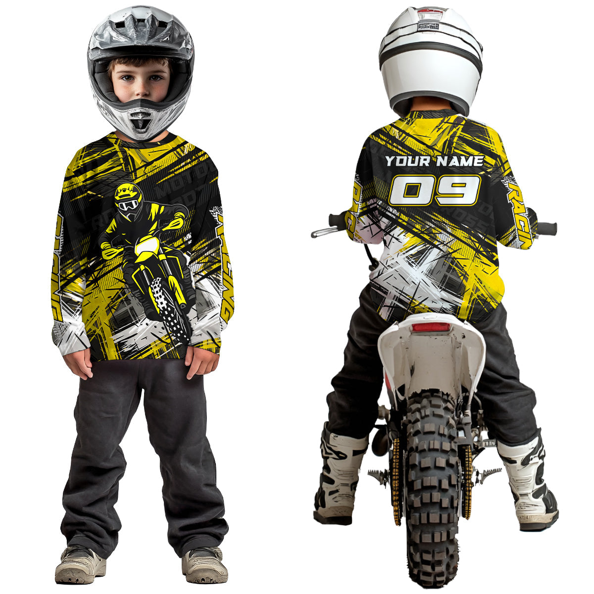 Yellow Motocross Jersey Custom Dirt Bike Shirts Motorcycle Shirt
