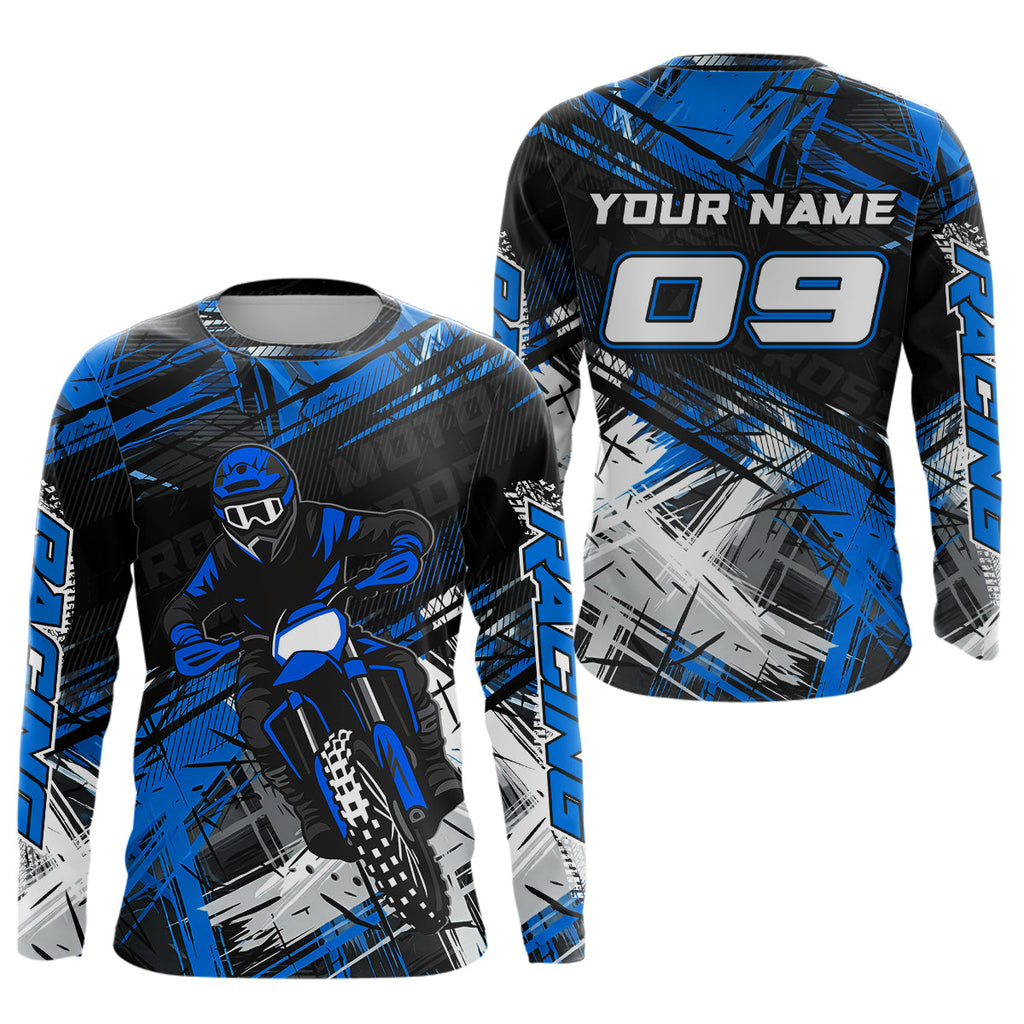 Blue Motocross Jersey Custom Dirt Bike Shirts Motorcycle Shirt