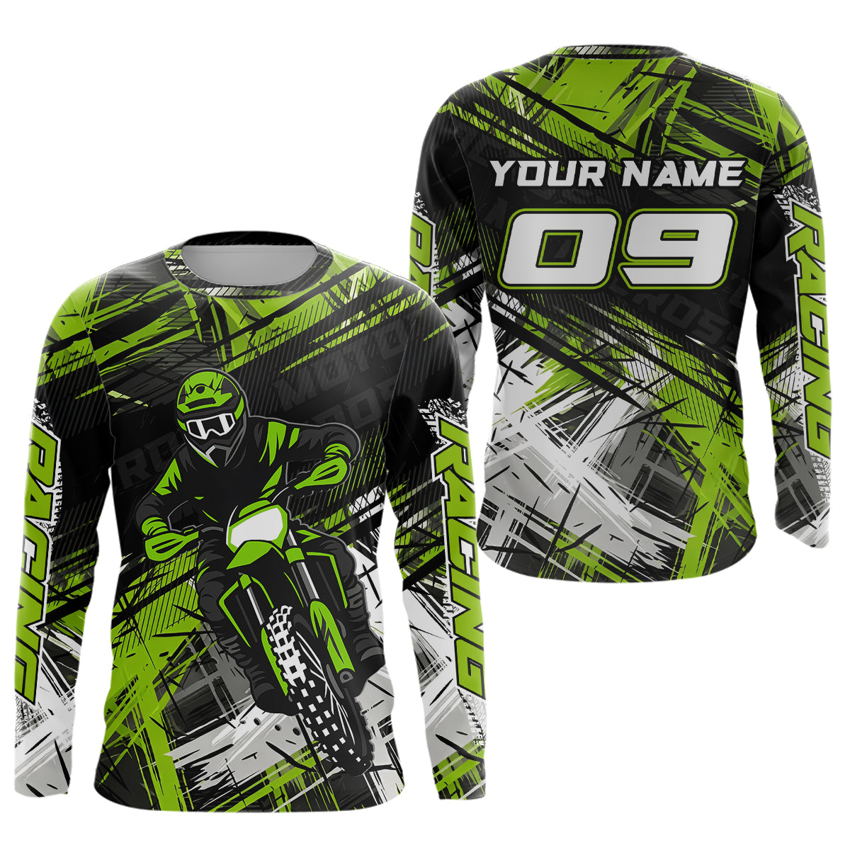 Green Motocross Jersey Custom Dirt Bike Shirts Motorcycle Shirt