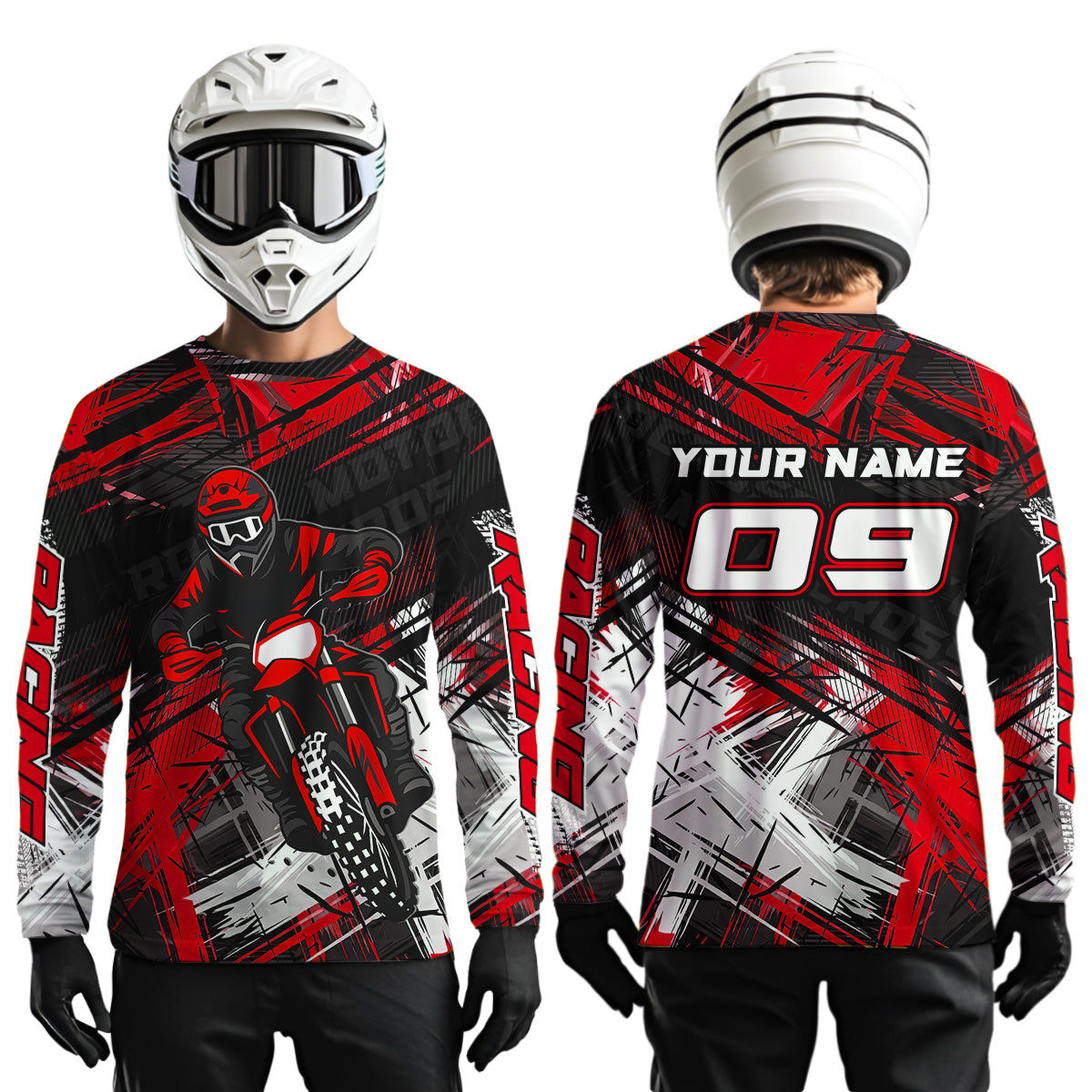 Red Motocross Jersey Custom Dirt Bike Shirts Motorcycle Shirt