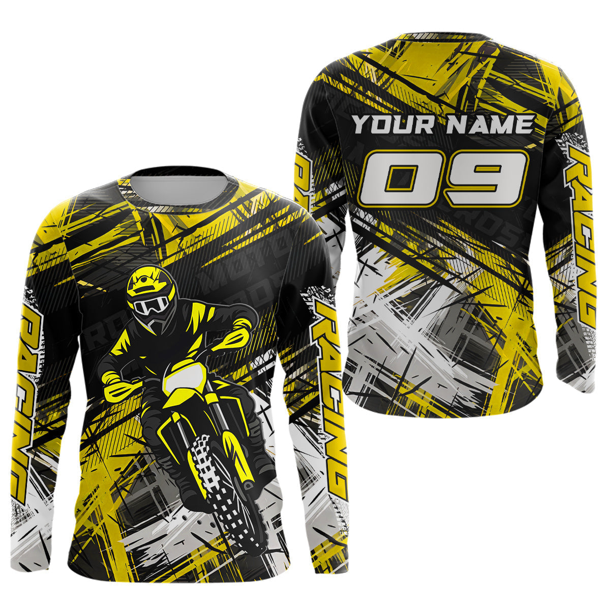 Yellow Motocross Jersey Custom Dirt Bike Shirts Motorcycle Shirt