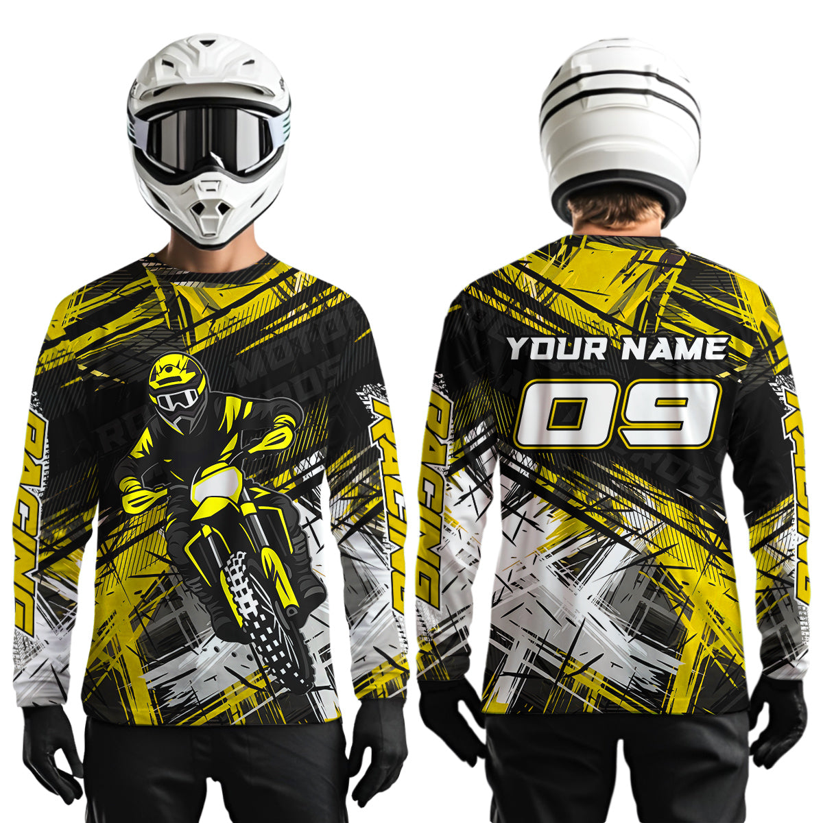 Yellow Motocross Jersey Custom Dirt Bike Shirts Motorcycle Shirt