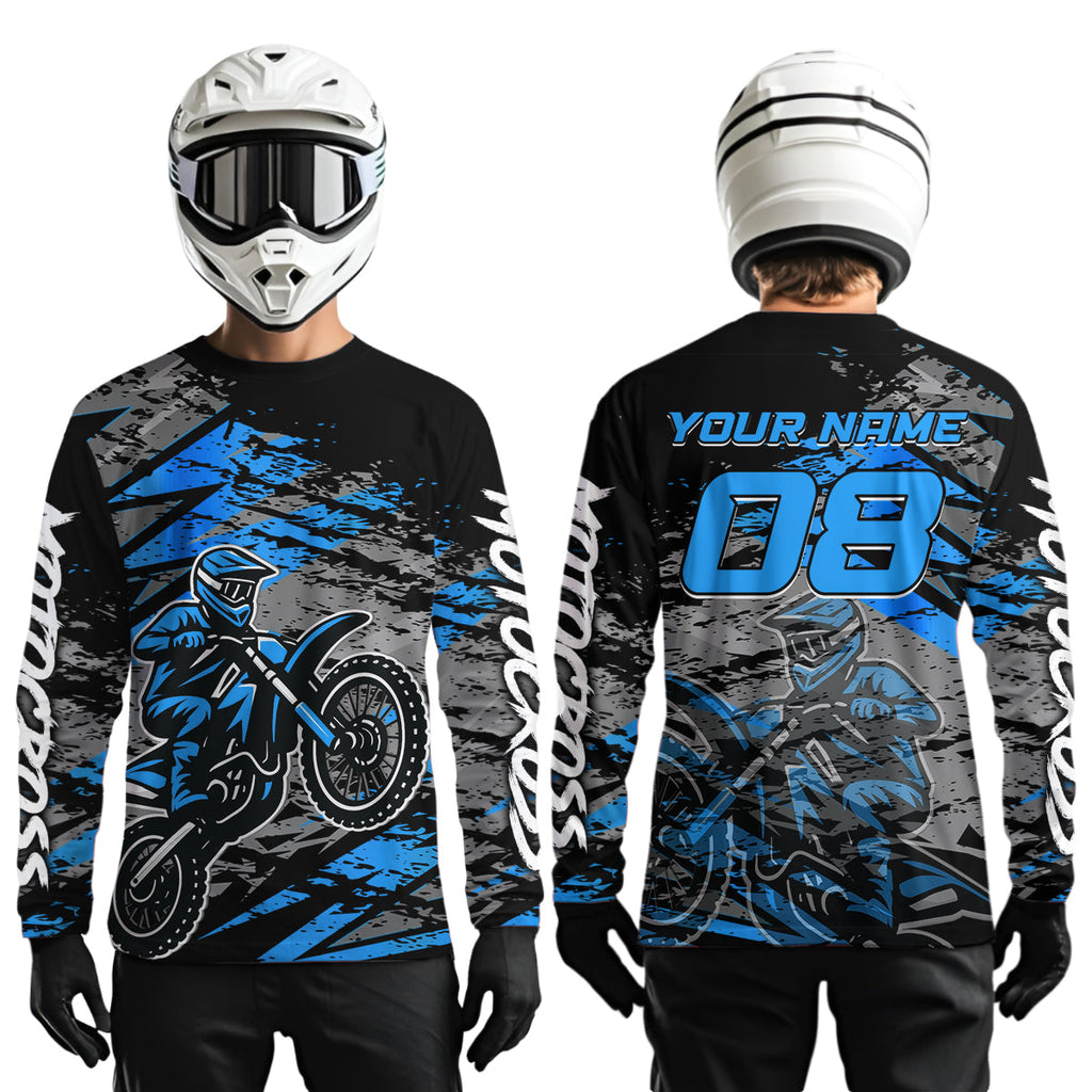 Blue Motocross Jersey Custom Dirt Bike Shirts Racing Offroad Jersey