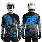 Blue Motocross Jersey Custom Dirt Bike Shirts Racing Offroad Jersey