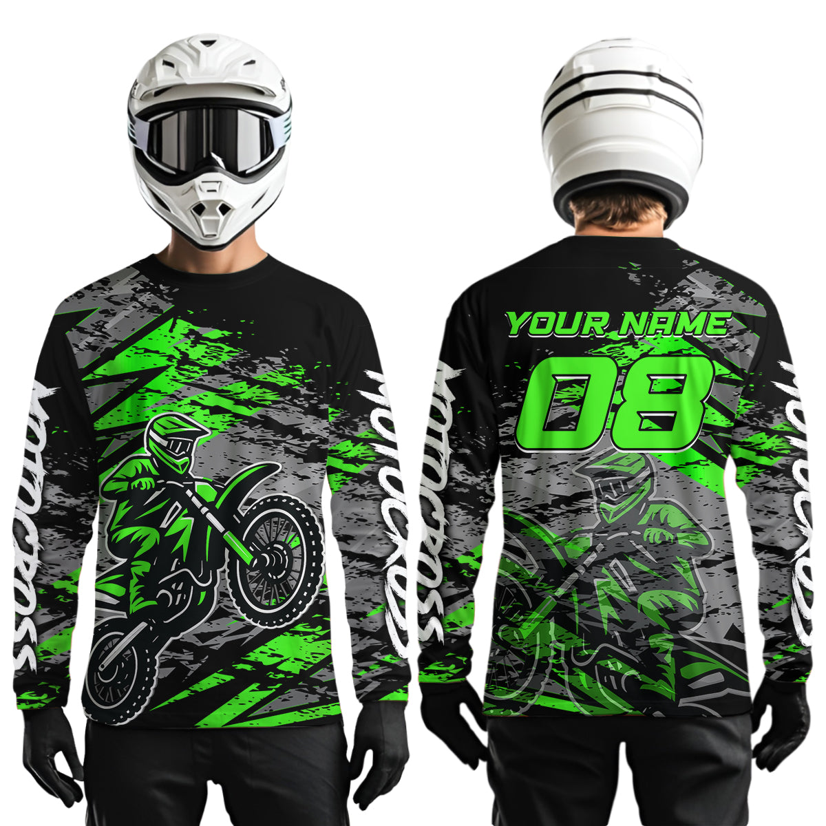 Green Motocross Jersey Custom Dirt Bike Shirts Racing Offroad Jersey