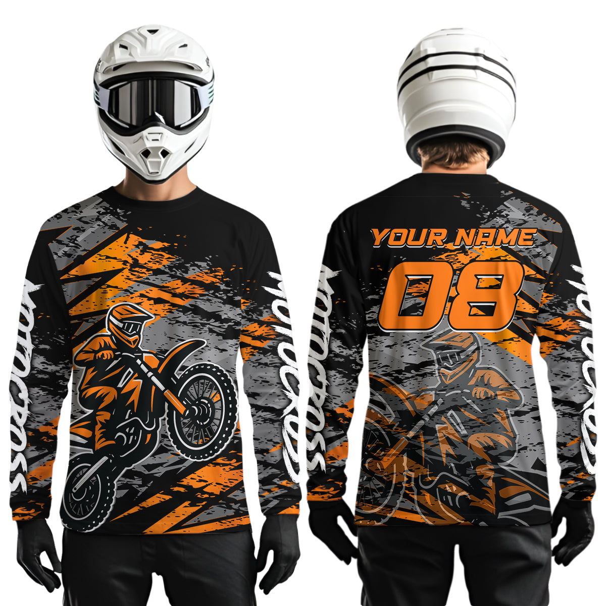 Orange Motocross Jersey Custom Dirt Bike Shirts Racing Offroad Jersey