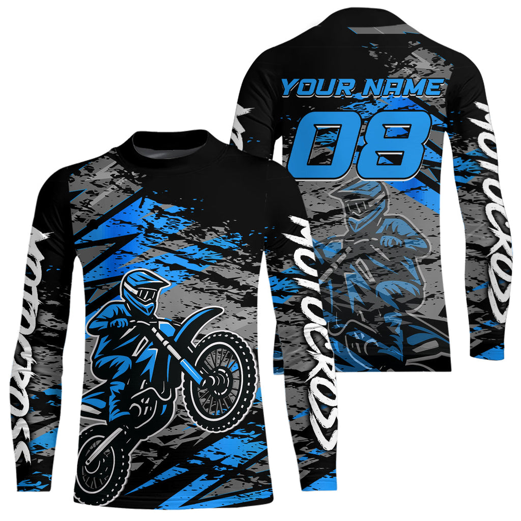 Blue Motocross Jersey Custom Dirt Bike Shirts Racing Offroad Jersey