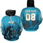 Blue Wolf Motocross Hoodie Custom for Adult Dirt Bike Racing Hoodie Shirt