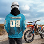 Blue Wolf Motocross Hoodie Custom for Adult Dirt Bike Racing Hoodie Shirt