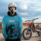 Blue Wolf Motocross Hoodie Custom for Adult Dirt Bike Racing Hoodie Shirt