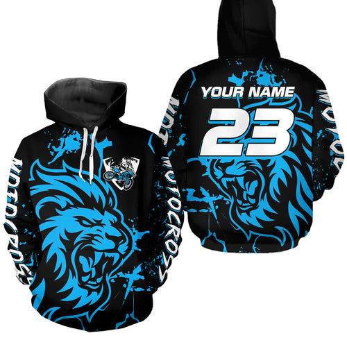 Lion Motocross Hoodie Dirt Bike Racing Hoodie Custom Riding Shirt