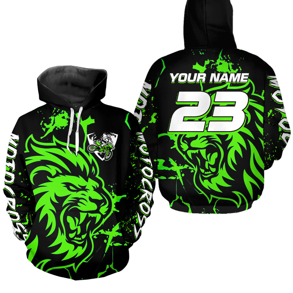 Lion Motocross Hoodie Dirt Bike Racing Hoodie Custom Riding Shirt