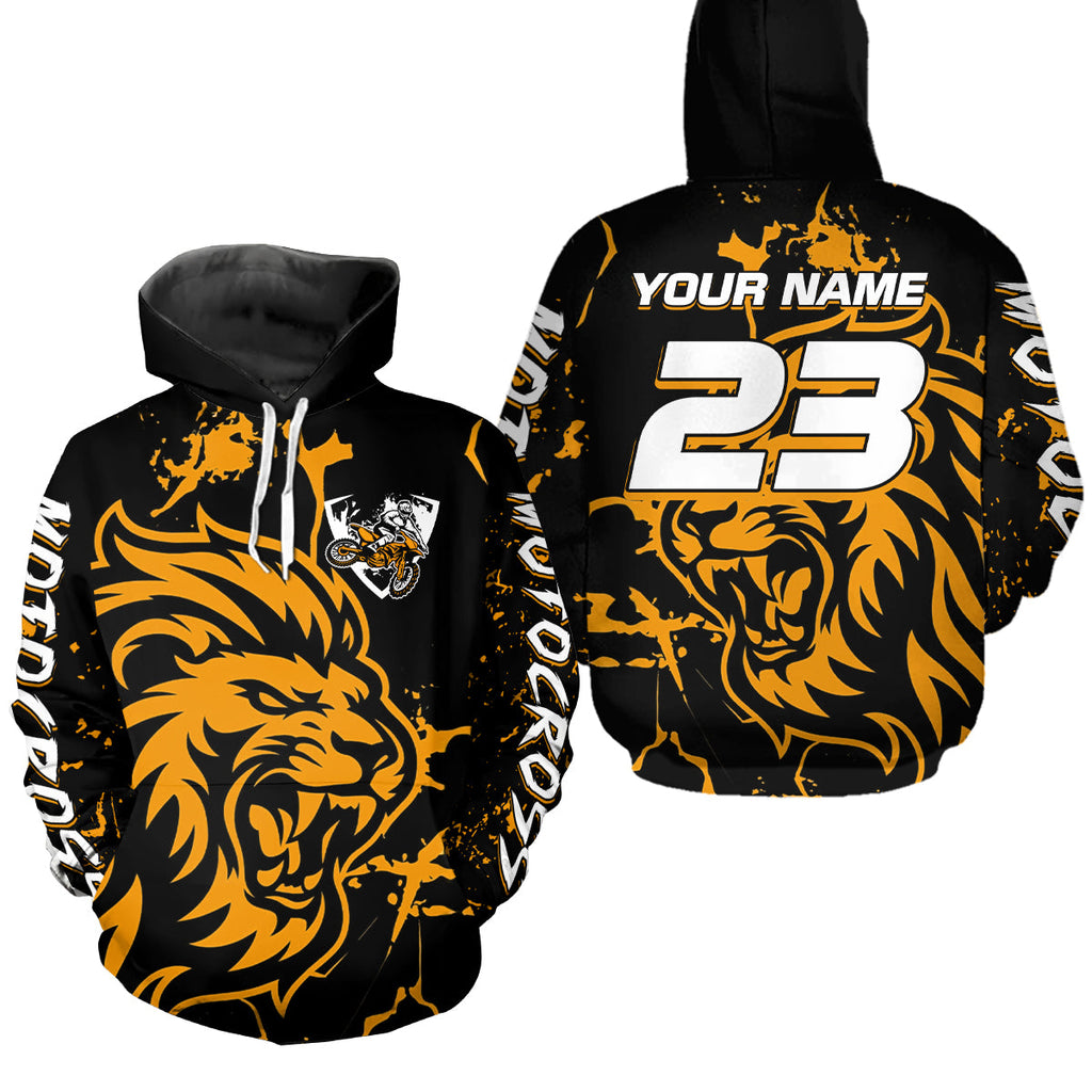 Lion Motocross Hoodie Dirt Bike Racing Hoodie Custom Riding Shirt