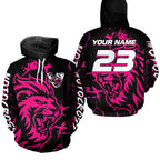 Lion Motocross Hoodie Dirt Bike Racing Hoodie Custom Riding Shirt