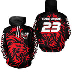 Lion Motocross Hoodie Dirt Bike Racing Hoodie Custom Riding Shirt