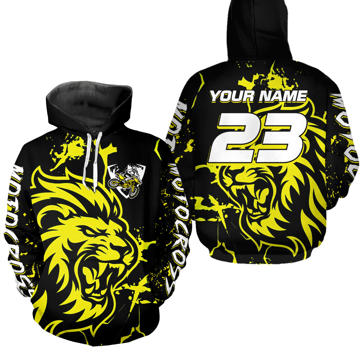 Lion Motocross Hoodie Dirt Bike Racing Hoodie Custom Riding Shirt