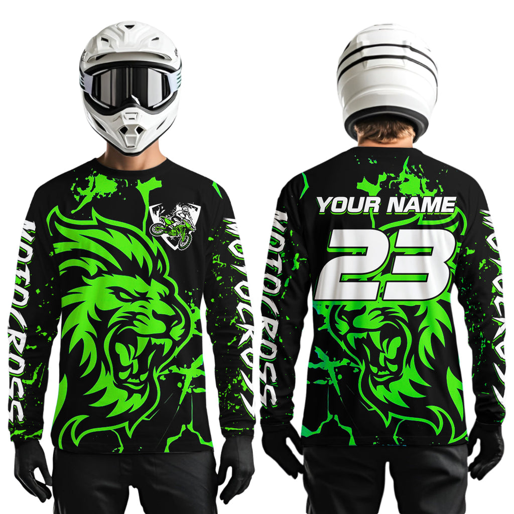 Green Lion Custom Motocross Racing Jersey Dirt Bike Shirts Riding Shirt