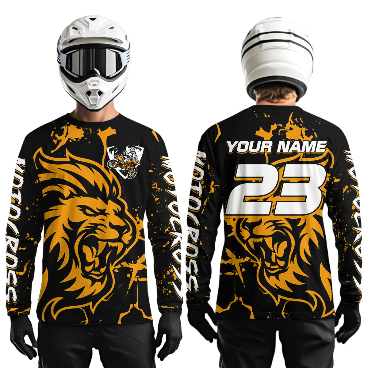 Orange Lion Custom Motocross Racing Jersey Dirt Bike Shirts Riding Shirt