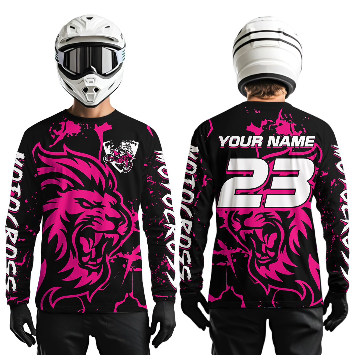 Pink Lion Custom Motocross Racing Jersey Dirt Bike Shirts Riding Shirt