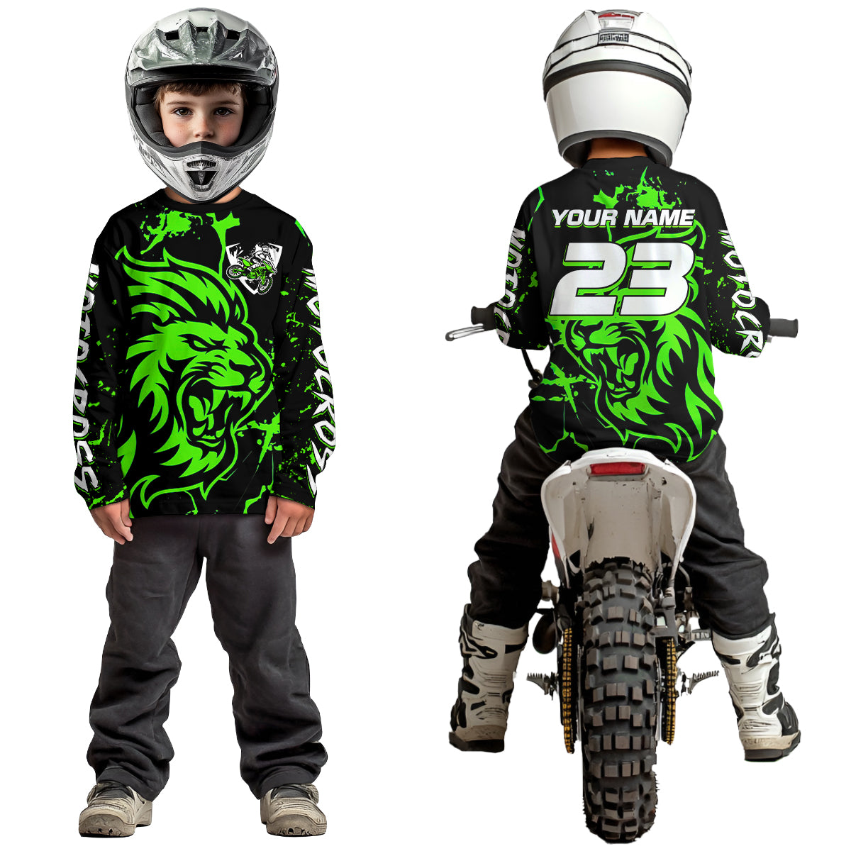 Green Lion Custom Motocross Racing Jersey Dirt Bike Shirts Riding Shirt