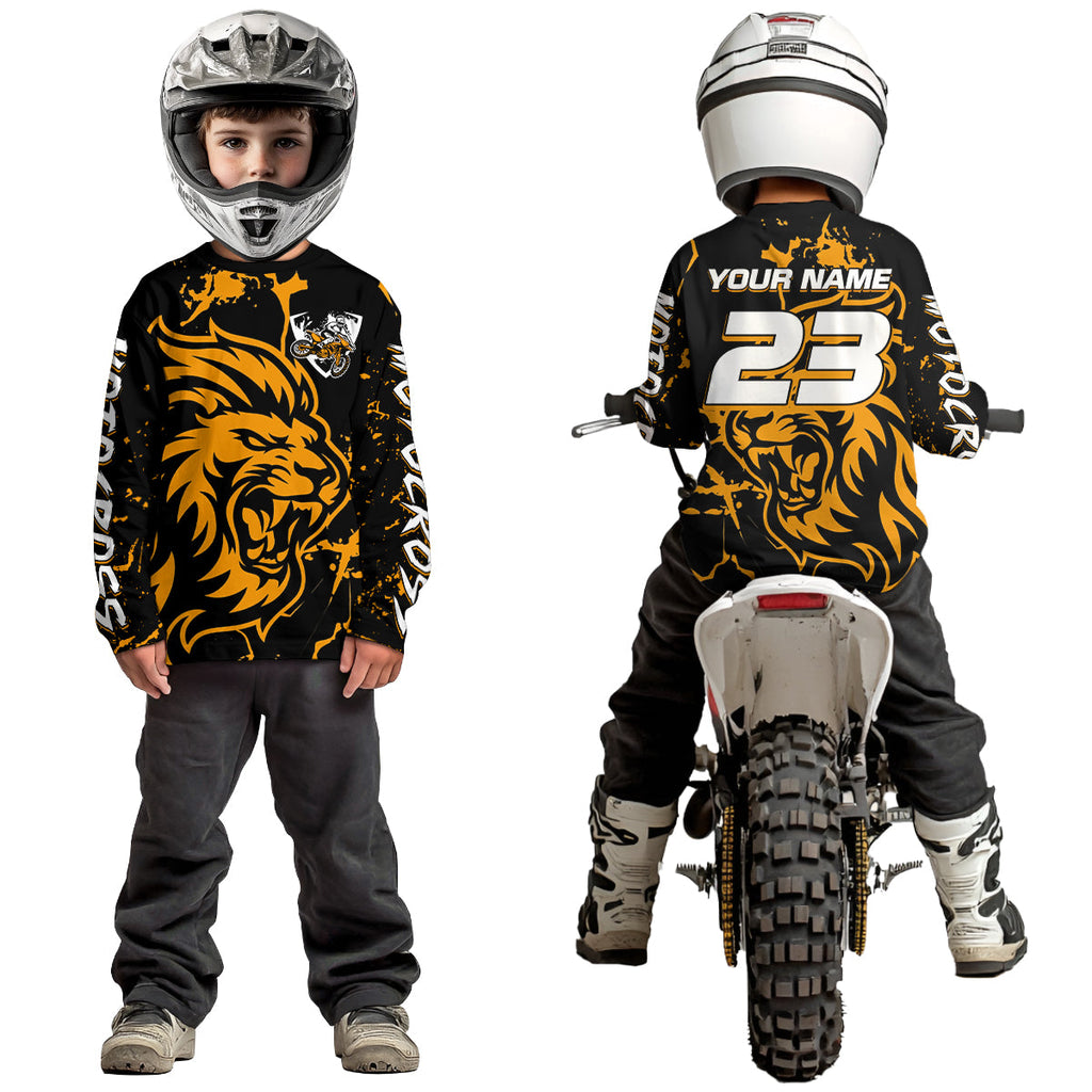 Orange Lion Custom Motocross Racing Jersey Dirt Bike Shirts Riding Shirt