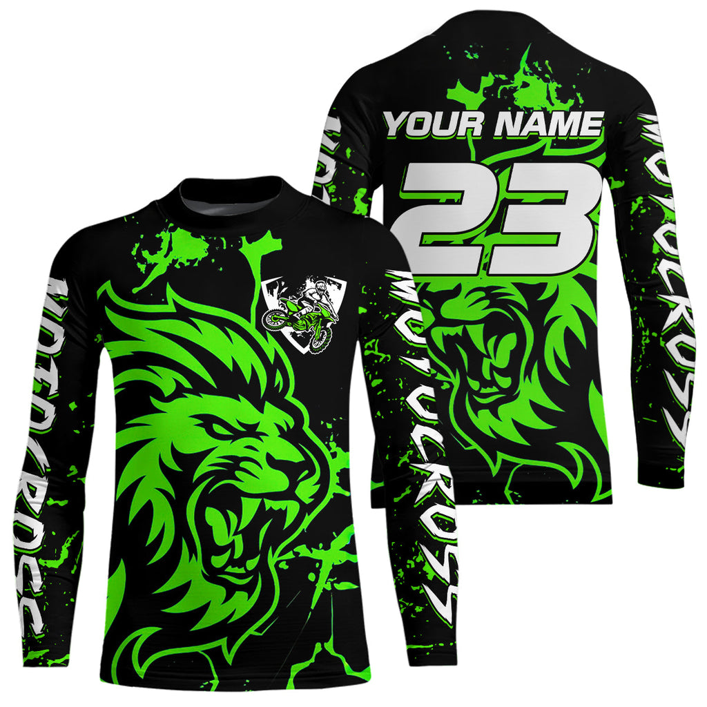 Green Lion Custom Motocross Racing Jersey Dirt Bike Shirts Riding Shirt