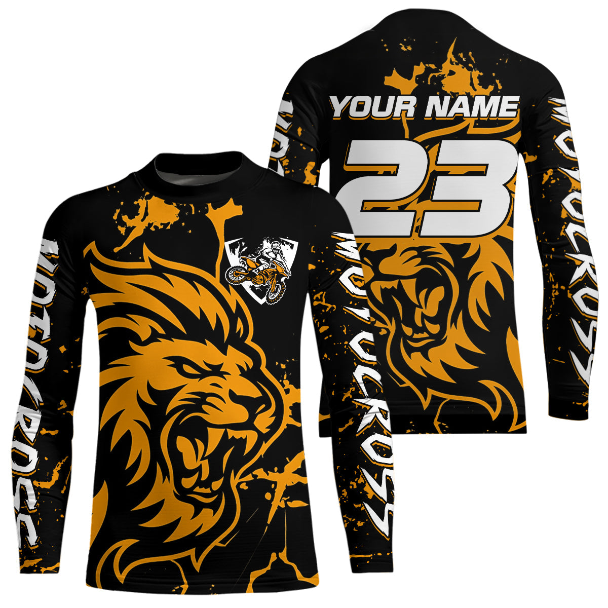 Orange Lion Custom Motocross Racing Jersey Dirt Bike Shirts Riding Shirt