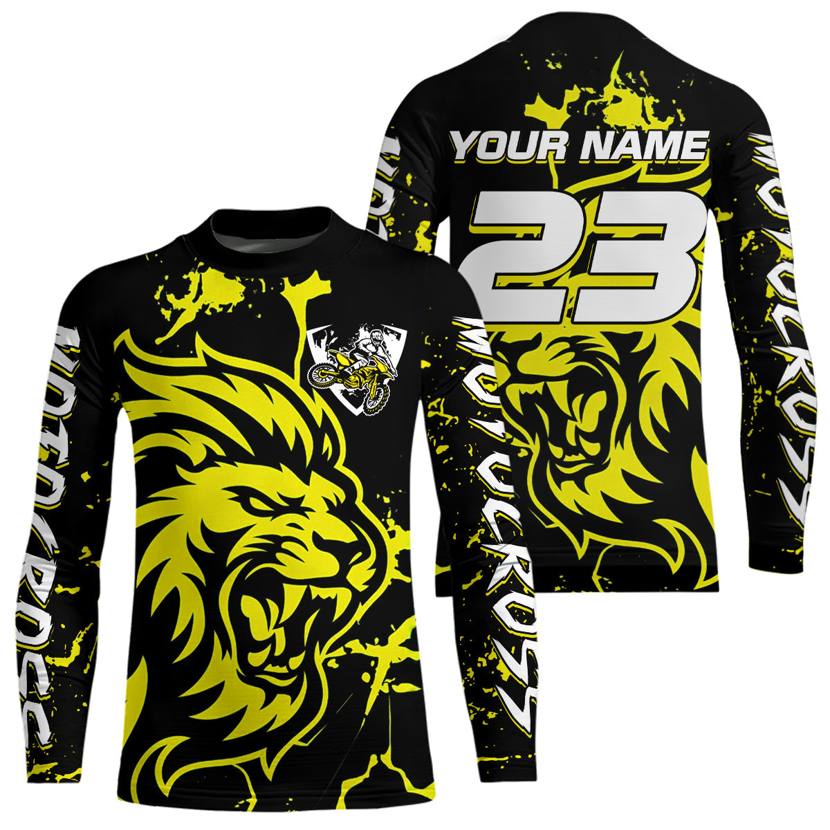 Yellow Lion Custom Motocross Racing Jersey Dirt Bike Shirts Riding Shirt