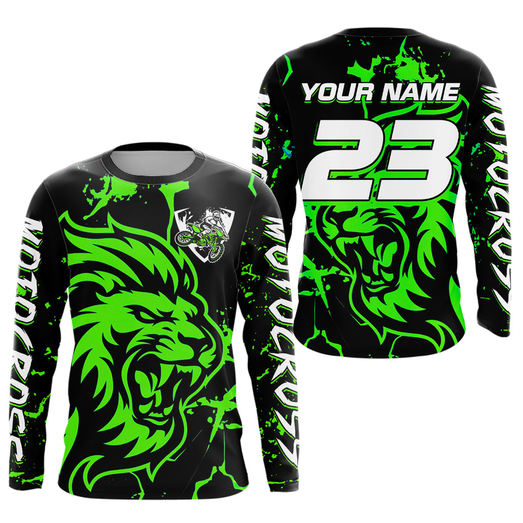 Green Lion Custom Motocross Racing Jersey Dirt Bike Shirts Riding Shirt
